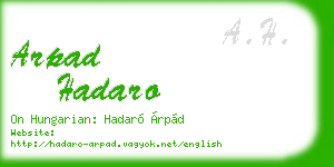 arpad hadaro business card